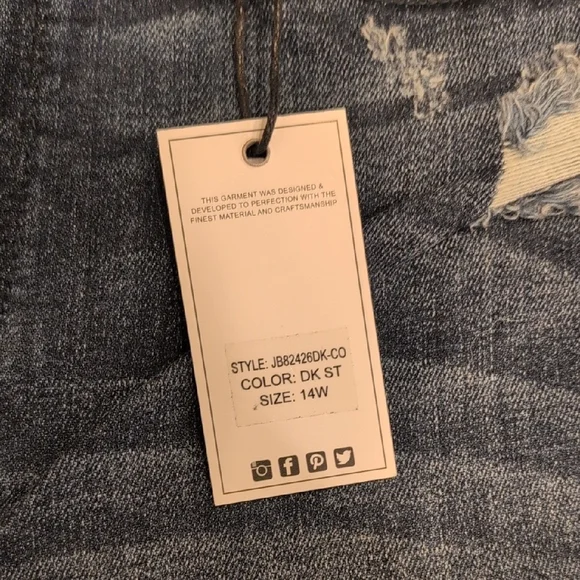 NEW W/Tags. Judy Blue Midrise Slim Bootcut Heavily Distressed. - Picture 3 of 5